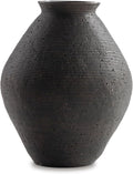 Signature Design by Ashley Hannela 12" Modern Distressed Polyresin Vase, Antique Brown
