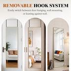 DUMOS 47x14 Inch Full Length Mirror Over the Door, Wall Mounted Full Body Mirror, Door Hanging Metal Aluminum Alloy Frame Dressing Mirrors for Bedroom, Living Room, Entryway, Gold