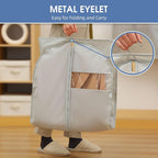 Dress Bags for Gowns, 65'' Long Garment Bags for Hanging Clothes, Dress Garment Bag, Grey Dress Cover with Clear Window for Dresses, Coats, Uniforms - 5 Pack