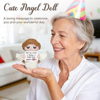 60th Birthday Gifts for Women Men, 1966 60th Birthday Decorations, Happy 60 Year Old Gifts for Family Friends Colleagues - Handmade Positive Angel Crochet Doll