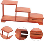 LIFKOME Tiered Wooden Display Riser Stand Pedestal for Home Decor Statues Holder
