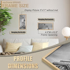 Natural Solid Wood 5x11 Picture Frame, Display 5 x 11 Inch Picture Poster Photo, Vertical & Horizontal Wall Hanging - 2 Pack/Natural/5"x11"