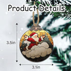 DASTOLL Stained Glass Christmas Decorations, Santa Claus On The Cloud Suncatcher for Window Christmas Tree Hanging Ornaments Cute Sun Catcher Xmas Decor Gifts for Women Men Mom Nana Friend