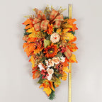 Ochine Fall Harvest Swag for Front Door, Artificial Fall Swag Fall Wreath Artificial Fall Harvest Teardrop Swag Decorative Swags for Thanksgiving Harvest Autumn Fall Decor Halloween Decorations