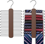 Tie Hanger,Tie Organizer for Closet 20 Storage Capacity,Wooden Necktie Organizer Tie Holder,360 Degree Rotating Accessory Organizers for Tie,Belt,Scarf