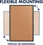 Quartet Cork Bulletin Board 36"W x 24"H Pin Board, Black Aluminum Frame (2303B)