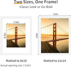 11x14 Picture Frame 3 Pack - White Poster Frame Display Pictures 8x10 with Mat or 11 x 14 Without Mat for Wall Hanging Horizontal and Vertical