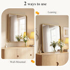 Sweetcrispy Bathroom Wall Mirror, 40x30 Inch Wall Mount Mirror for Over Sink, Modern Rounded Rectangle Vanity Mirrors with Matte Metal Framed, for Home Decor, Living Room, Bedroom, Gold