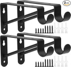 Small Shelf and Rod Brackets, 4 Pcs Closet Shelf & Rod Brackets Wall Mounted 5.9 inches, Heavy Duty Closet Shelf Bracket with Rod Holder, Closets Shelves Support Bracket with Screws