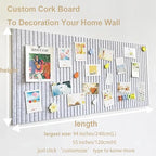24 x 16" Large Bulletin Board, Decorative Felt Pin Board, 0.35“ Thick Foldable Photo Display Board with Self-Adhesive Tape, Vision Board for School Home Kitchen Office Walls/Sliver Grey
