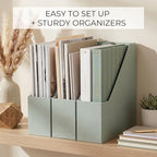 ZICOTO Beautiful Magazine Holder Set Of 3 - Sturdy File Holder to Organize Your Desk Or Shelves - The Perfect Office Storage to Effortlessly Organize Your Paperwork/Files, Magazines, Books Or Binders