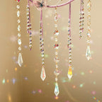 Artilady Butterfly Dream Catchers with Crystals - Large Boho Purple Moon Dream Catcher Wall Decor Home Decorations Girls Kids Baby Bedroom Room Decor Christmas Birthday Teen Girl Boys Gifts