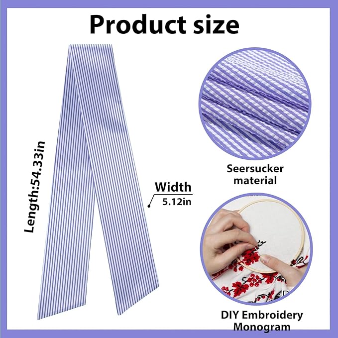 Christmas Wreath Sash for Front Door, Purple Stripes Burlap Sash Birthday Holiday Wreath Accessories for Home Wedding Baby Shower Decorations