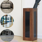 Solid Wood Rounded-edge Umbrella Holder Semi-transparent Apartment Entryway Umbrellas Stand Removable Tray Acrylic Design 1-piece Construction Square Cane Holder