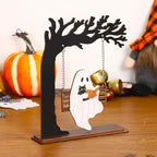 Funny Halloween Desktop Swing Decor, Spooky Indoor Home Decor for Living Room/Kitchen/Tabletop, Gothic Fall Themed Desktop Ornament, Unique Halloween Decoration for Women (Ghost)