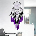 Purple and Black Dream Catcher Large Dream Catchers Wall Decor Handmade Feather Dreamcatcher Wall Hanging Ornament for Bedroom Living Room Home Decor