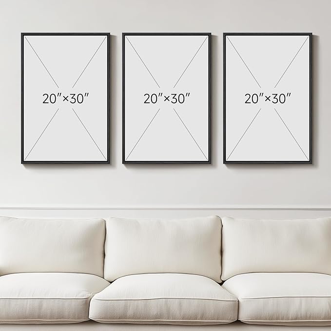Framed Abstract 3D Textured Wall Art for Living Room, 3 Piece Modern Neutral Artwork for Walls, Brown White Geometric Sandstone Textured Painting for Bedroom, Home Office Decor-Total Size 30x60 Inch