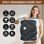 24 Pack Vacuum Storage Bags,Space Saver Bags for Clothing,Comforters,and Bedding,Includes 5 Jumbo, 5 Large, 5 Medium, 5 Small/4 Roll Bags,Compression for Closet & Travel, With Electric Pump