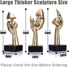 3 Pcs Thinker Large Statue Set - Black Glod Art Abstract Home Accent Figurines for Living Room, Bedroom, Shelves, Office Desktop, Coffee Table Decor, Gift for Women (3 Pcs Black Glod, 9")