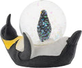 Elanze Designs Yellow Neck Penguin Mommy and Chick Magical Whimsical Tabletop Dresser Nightstand Figurine Miniature 45MM Sturdy Glitter Water Snow Globe Decoration