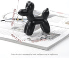 Notakia Cute Ceramics Black Balloon Dog Statue Crafts Living Room Desktop Decorations,Handmade Modern Small Ceramic Animal Statue Ornament Home Decor Accents