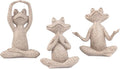 Suoedd Sandstone Frog Figurines Yoga Decor Set of 3 –Frog Yoga Statues for Modern Living Room Table Office Bookshelf Shelves Home Sculptures Decor