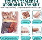 12 Hanging Cedar Blocks for Clothes Storage -Cedar Hangers for Closet - Cedar Chips for Closets and Drawers - Hanging for Protecting Clothes Closet - Cedar Hanger & Balls for Clothes