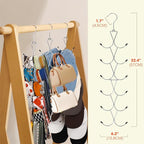 Scarf Hanger 12 Storages,Scarf Organizer with 360 Swivel Hook,Legging Organizer for Closet,Closet Organizer for Scarves, Shawl,Belt,Purse & Baseball Cap