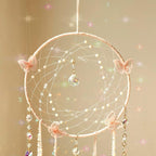Artilady Butterfly Dream Catchers with Crystals - Large Boho Pink Moon Dream Catcher Wall Decor Home Decorations Girls Kids Baby Bedroom Room Decor Christmas Birthday Teen Girl Boys Gifts