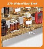 Wooden Cologne Organizer for Men, Perfume Organizer Stand, Cologne Stand with Anti-Slip Washers, Wooden Display Risers Stand for Dessert, Cupcake, Charcoal-Grilled, 3-tier-11.8in