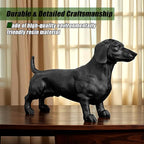 Lifelike Dachshund Sculpture - Creative Wiener Dog Figurine Modern Home Decoration for Home Desk Shelf Decor, Cute Resin Animal Statue Collectible Gift for Dog Lovers