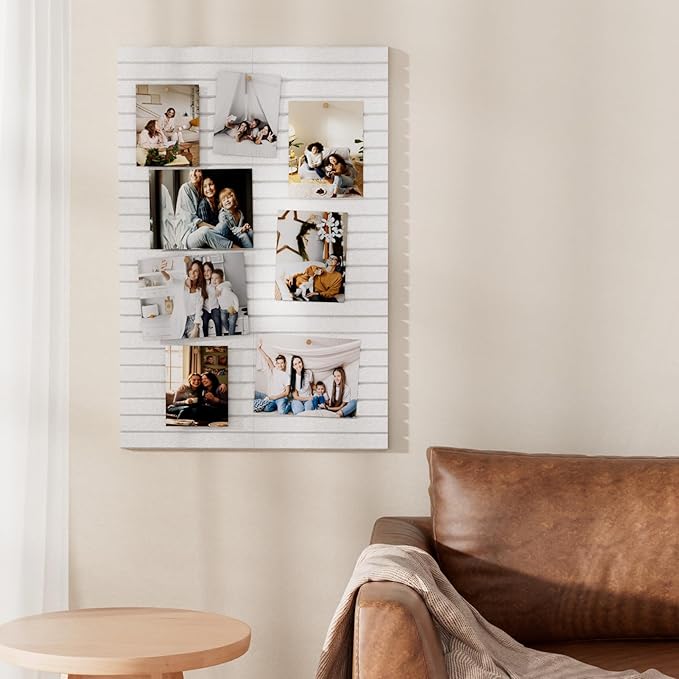 MaxGear Large Cork Boards for Walls 36" x 24", White Felt Bulletin Board Tiles for Office Decor, 6 Pack Felt Wall Tiles with Slat Paneling, Push Pin Board Home Wall Organizer
