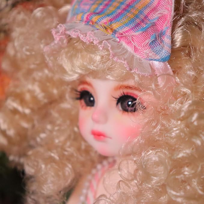 Original 1/6 Scale Anime Doll with Hand-Painted Face, Unique Cute Collectible Ball-Jointed Doll with Removable Outfit, 30cm Art Figure for Christmas & Birthday Gifts (Lola)