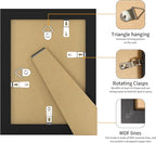 5x7 Picture Frame 3 Pack - Black Poster Frame Display Pictures 4x6 with Mat or 5 x 7 Without Mat for Wall Hanging Horizontal and Vertical
