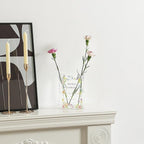 Glass Book Vase, Clear Book Vase for Flowers, Unique Flower Vase, Modern Book Shaped Vases for Bedroom, Living Room, Office, Coffee Table, Bookshelf(Garden)
