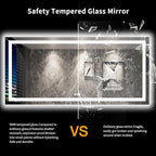 LOAAO 84"X40" LED Bathroom Mirror with Lights, Anti-Fog, Dimmable, Backlit + Front Lit, Lighted Bathroom Vanity Mirror for Wall, Memory Function, Tempered Glass, Shatter-Proof, ETL Listed