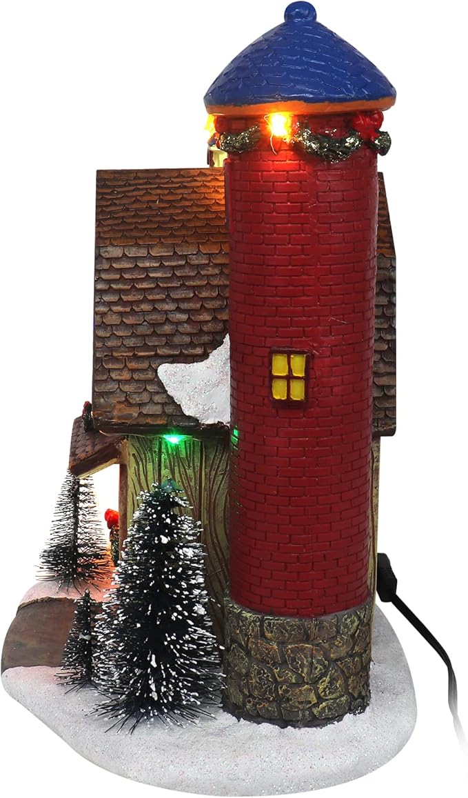 Christmas Village Creamery - Lighted Musical Snow Village Collectible Building Houses - Perfect Addition to Your Christmas Indoor Decorations & Holiday Displays - Made of Resin