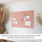 Felt Bulletin Board 35" x 24" - Stylish Cork Board Alternative for Office & Wall Decor – 6 Customizable Adhesive Tiles w/Golden Pins are Perfect to Display Your Photos