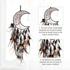 PATIKIL Crystal Life of Tree Dream Catchers, 28 Inch Feather Handmade Moon Dream Catchers with Gemstone Agate Stone Wall Hangings Decor for Home Wedding Bedroom Living Room, Black Yellow