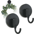 2 Pack Suction Cup Wreath Hanger for Front Door，Waterproof Suction Cup Hanger for Windows, Shower, Smooth Doors,Wreath Hooks for Christmas Thanksgiving Halloween July 4th Easter (Gunmetal Gray)