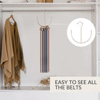 ZEDODIER Belt Hangers, Belt Rack Closet Accessories Organizers, Closet Organizer Hook Rack for Belt, Ties, Scarves, Camisoles, Hats, Bras, Shoes, Rose Gold