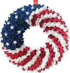 18 Inch Patriotic Red White Blue Wreath for Front Door, 4th of July Soft Touch Flower Wreath for Indoor Outdoor, Independence Day Memorial Day American Flag Wreaths