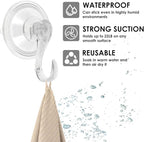 8Pcs Clear Suction Cup Wreath Hanger, 22LB Large Plastic Shower Suction Cup Hooks 2.75" Removable Reusable Waterproof Heavy Duty Wreath Holder for Glass Door Bathroom Kitchen Window Towel Wall Tile