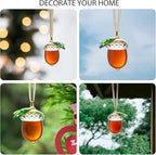 Crystal Acorn Christmas Tree Hanging Ornament Glass Acorn Hanging Ornament Transparent Sun Catcher for Home Window Outdoor Garden