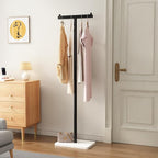 Freestanding Coat Racks with Marble Base Heavy Duty Clothes Rack Stand for Entryway, Bedroom, Living Room, Boutiques-15.7''L,BLACK