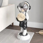 Astronaut Statue, Spaceman Sculpture, Home Decor Sculpture, Cool Metal mask Decoration, Large Spaceman Figurine Decoration