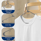 SereneLife 50 Pack Plastic Hangers, Non-Slip, Space-Saving Closet Organizers, Durable and Strong for Shirts, Sweaters, Hoodies, Kids Clothes & Dresses, Ultra-Thin, Lightweight