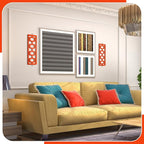 CroBlissful 2 Pcs Mid Century Modern Wall Art Wood Mid Century Elegance Decor Accents Abstract Wall Sculpture Geometric Panels for Interior Panel Art for Home Living Room(Orange)