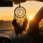 Mini Dream Catcher for Car Rear View Mirror Accessories,Handmade Small Dream Catchers Boho Car Charm Interior Decor（Black）