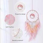 Dream Catchers, Handmade Dreamcatcher Aesthetic Room Decor, Sweet Dream Catcher Wall Decor for Bedroom, Living Room, Office (Pink)